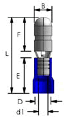 PVC Insulated Bullet Disconnect Dimensions