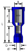 PVC Fully Insulated Bullet Receptacle Disconnect Dimensions