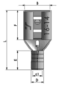 Non-Insulated Female Disconnect Dimensions