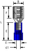 Nylon Insulated Female Disconnect Dimensions