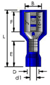 PVC Fully Insulated Female Disconnect Dimensions