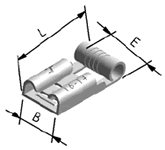 Non-Insulated Flag Terminal Dimensions