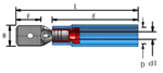 Heat Shrink Insulated Male Disconnect Dimensions