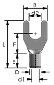 Non-Insulated Spade Terminal Dimensions