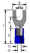 PVC Insulated Spade Terminal Dimensions