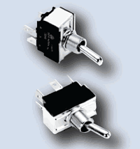 NTE Electronics 54-622 Bat Handle Toggle Switch 20 Amp Nickel Plated Brass Actuator 3/4 hp ON-None-ON Action 0.25 Quick Connect Terminals SPDT Circuit 125V
