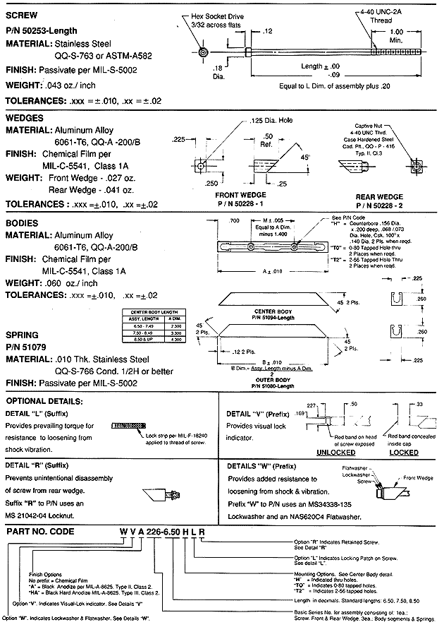 Calmark Series 226 "Card-Lok" Retainer (Cold Plate)