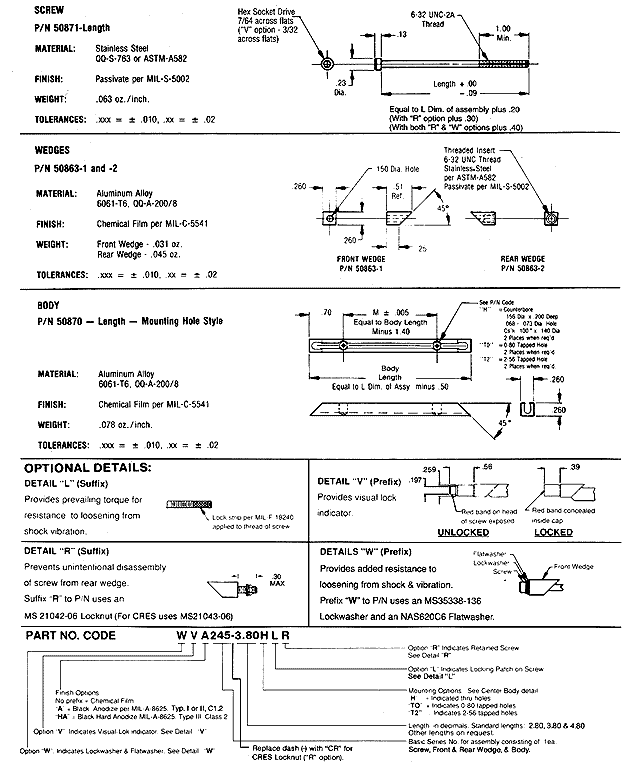 Calmark Series 245 - "Card-Lok" Retainer (Cold Plate) 