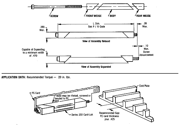 Calmark Series 250 - "Card-Lok" Retainer (Cold Plate)