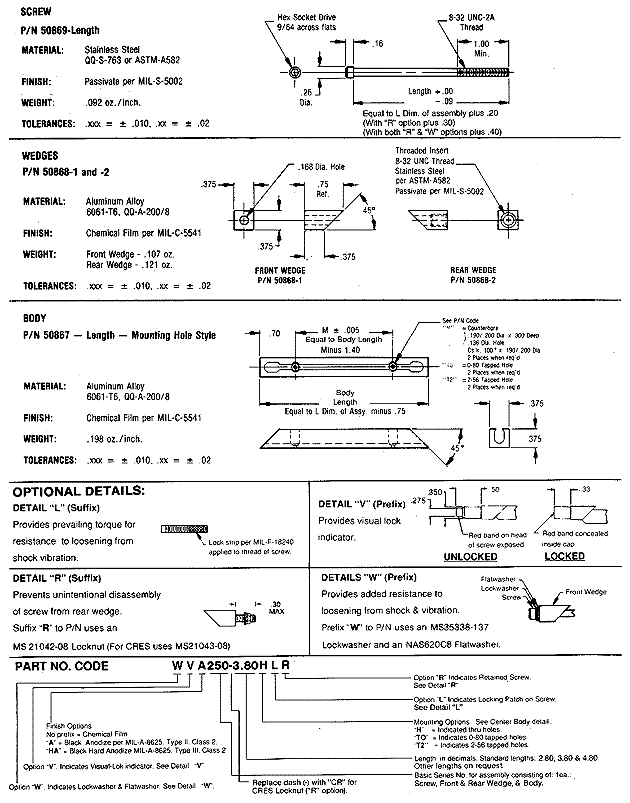 Calmark Series 250 - "Card-Lok" Retainer (Cold Plate)