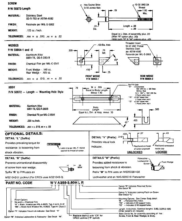 Calmark Series 255 - "Card-Lok" Retainer (Cold Plate)