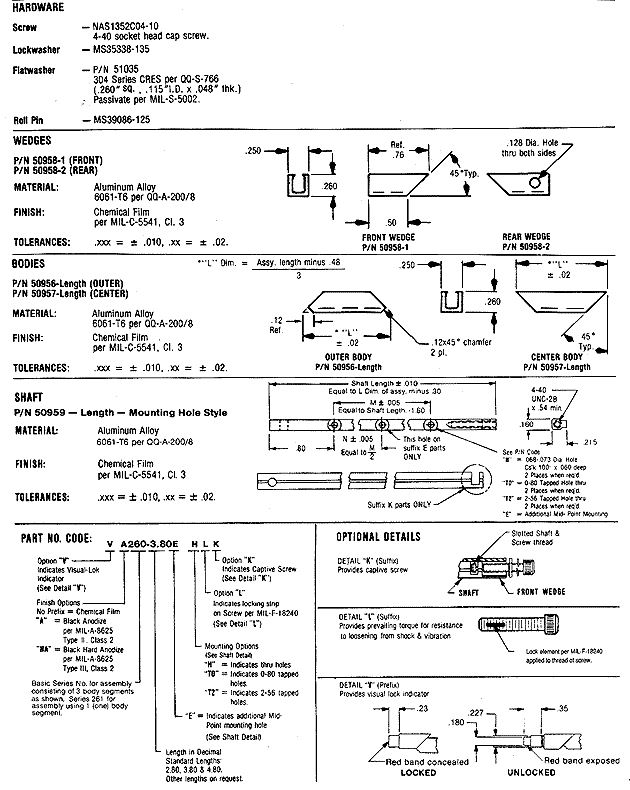 Calmark Series 260 - "Card-Lok" Retainer (Cold Plate) 