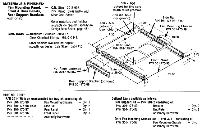 Calmark Series 301-175 - Fan Tray (Std EIA Rack Mount) 