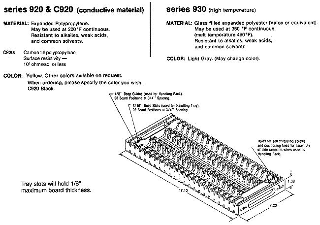 Calmark Series 920 & 930 PCB Handling Tray/Rack