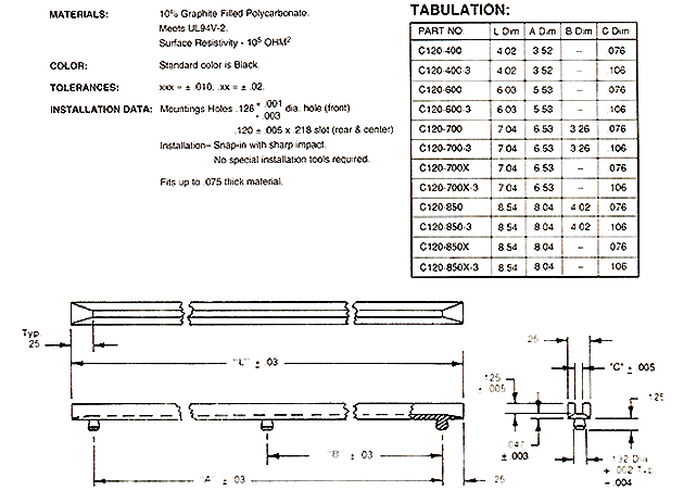 Calmark Series C120 - Conductive Nylon Guide