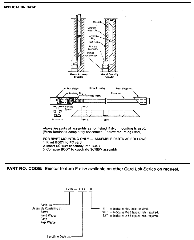 Calmark Series E225 - "Card-Lok" Retainer (Ejector) 