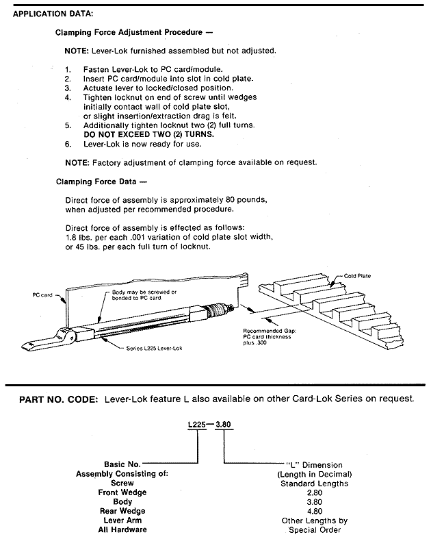 Calmark Series L225 - "Card-Lok" Retainer (Lever-Lok)