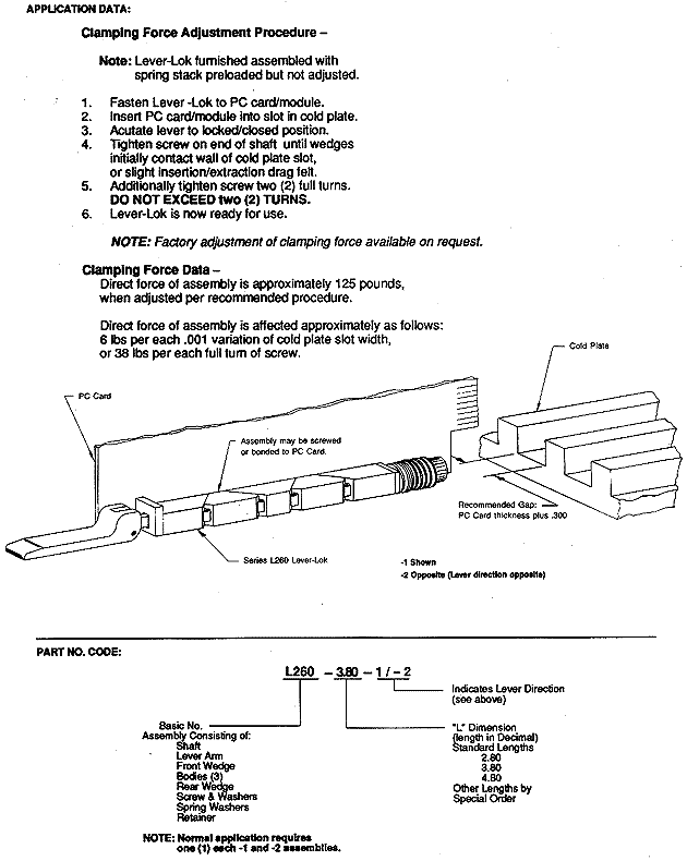 Calmark Series L260 - "Card-Lok" Retainer (Lever-Lok)