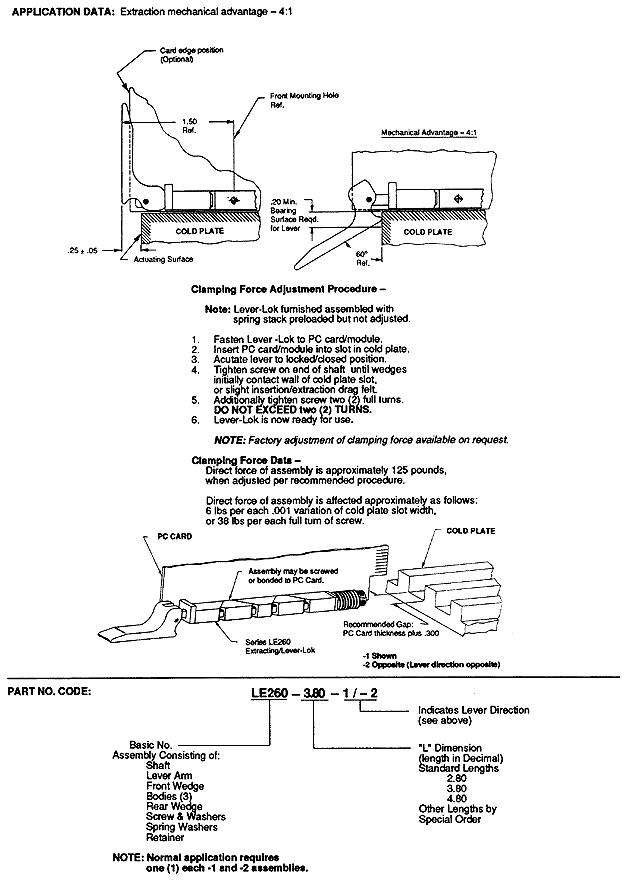 Calmark Series LE260 - "Card-Lok" Retainer (Extracting/Lever-Lok) 